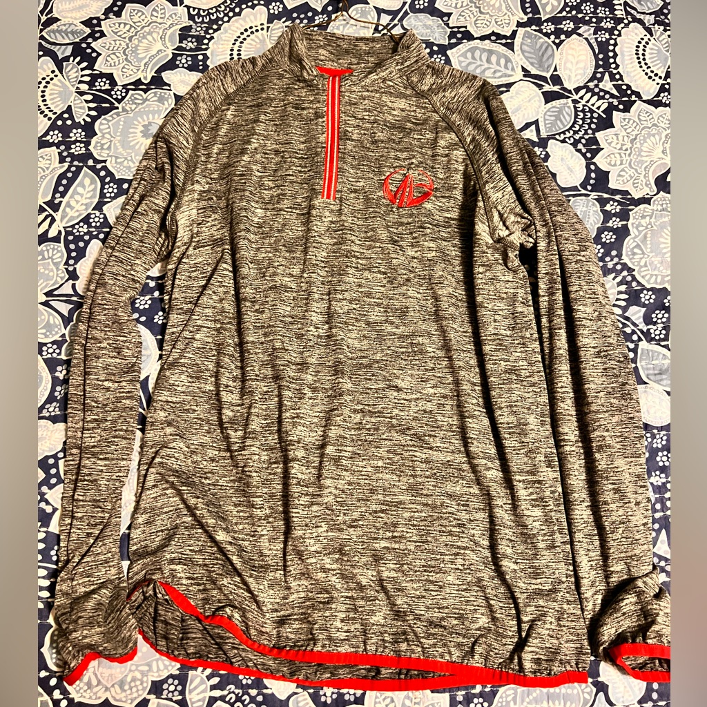 Moneyball GreyRed Quarter Zip Pullover